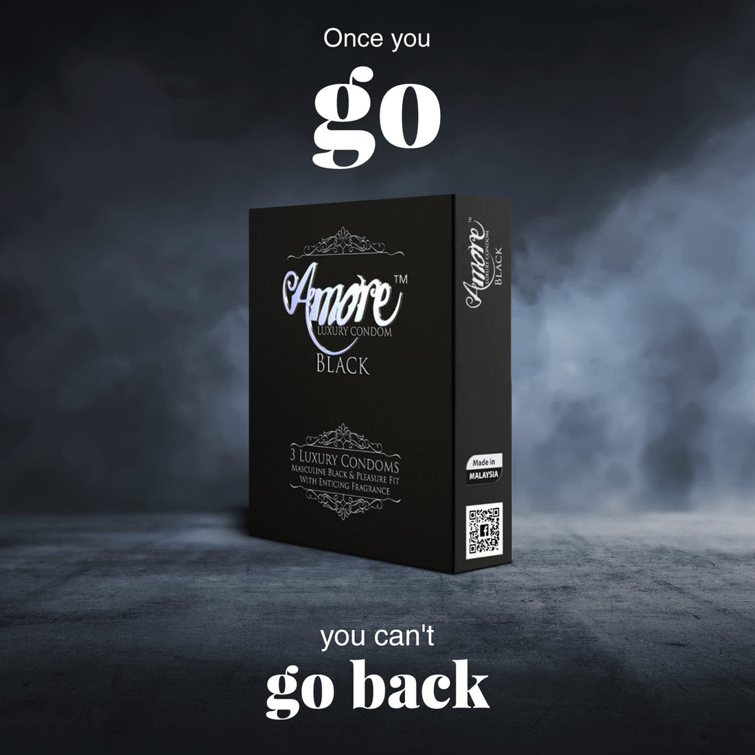 Amore Luxury Black Condom 3 piece