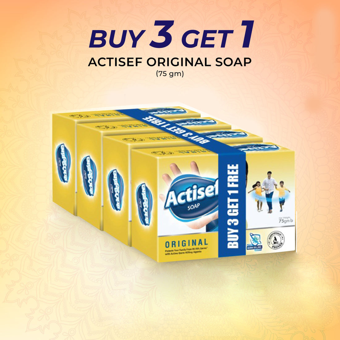 Actisef Original Soap 75gm (Buy 3 Get 1)