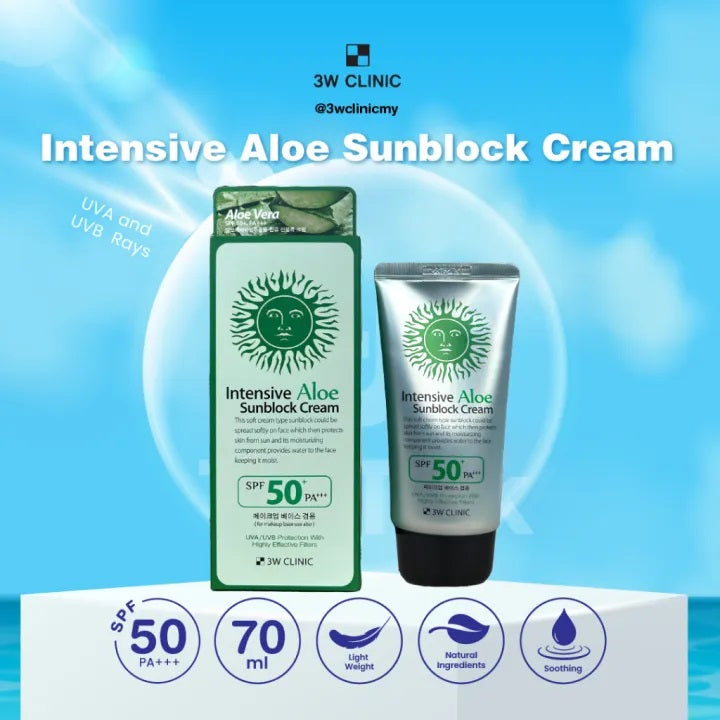3W Clinic Intensive Aloe Sunblock Cream SPF50+ PA+++ 70ml