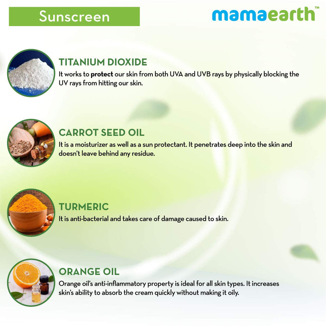 Mamaearth Ultra Light Indian Sunscreen with Carrot Seed, Turmeric and SPF 50 PA+++ (80ml)
