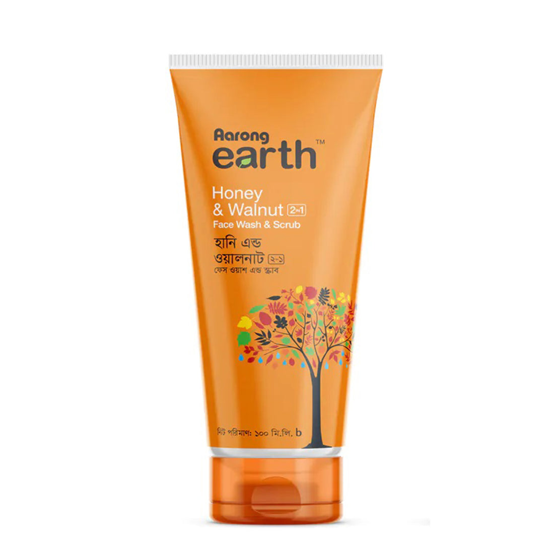 Aarong Earth Honey & Walnut 2-in-1 Face Wash & Scrub (100ml)