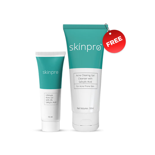Buy 1 SkinPro Ultimate Acne Gel (15ml) & Get 1 SkinPro Cleanser for Acne-Prone Skin (50ml) FREE
