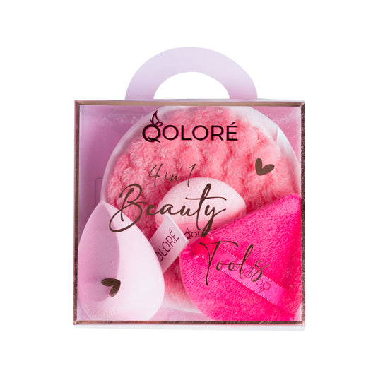 Qolore 4 in 1 Beauty Tools Set Pink - (4pcs)