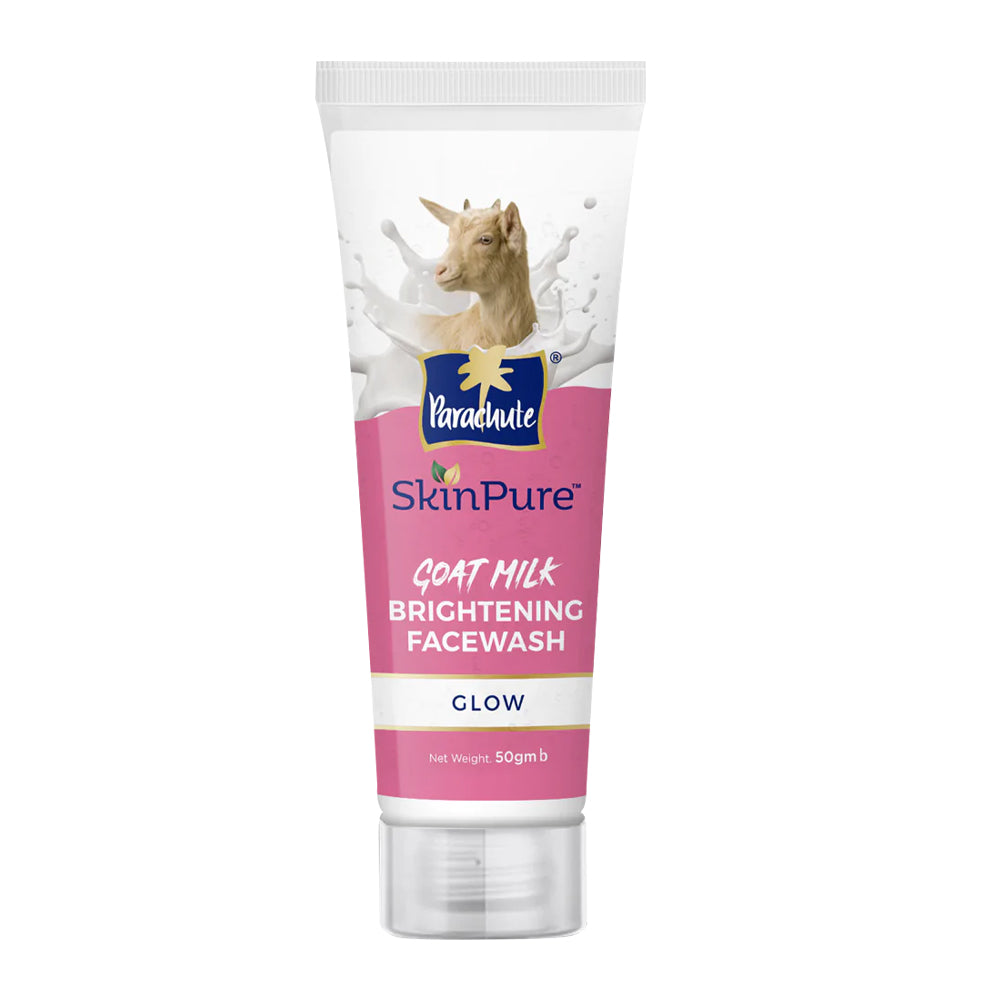 Parachute SkinPure Goat Milk Brightening Facewash, For Bright & Glowing Skin, Prevents Dry & Dull Skin ,All Skin Types, No Parabens, Sulphate (50gm)