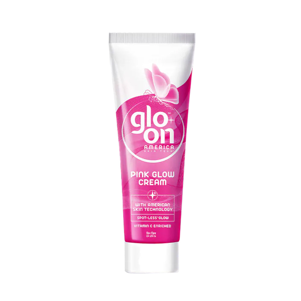 Glo On Pink Glow Cream with American Skin Technology , Enriched with Vitamin C,E, B3 & Glow Boosters, For Bright, Glowing, Spot Less Skin, Sun Protection, All Skin Types (25gm)