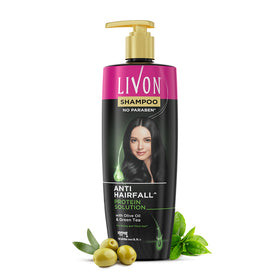 Livon Anti Hairfall Protein Shampoo with Olive Oil & Green Tea, Reduces Hairfall, For Scalp Nourishment, Soft & Smooth Hair (300ml)
