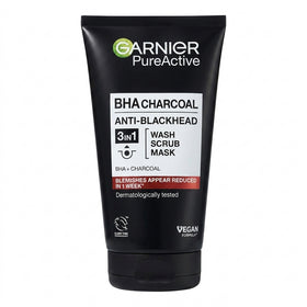 Garnier Pure Active BHA Charcoal Anti Blackhead 3in1 Wash Scrub Mask 150ml