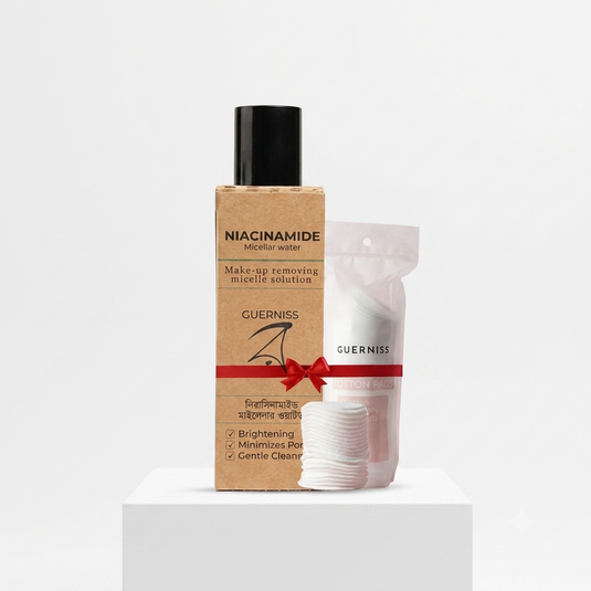 Guerniss Cotton & Micellar Combo (Cotton Pads 80pcs + Niacinamide Micellar Water 120ml)