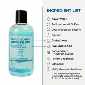 Guerniss Raw Glutathione Hyaluronic Acid Shower Gel - Cloud Touch (250ml)1