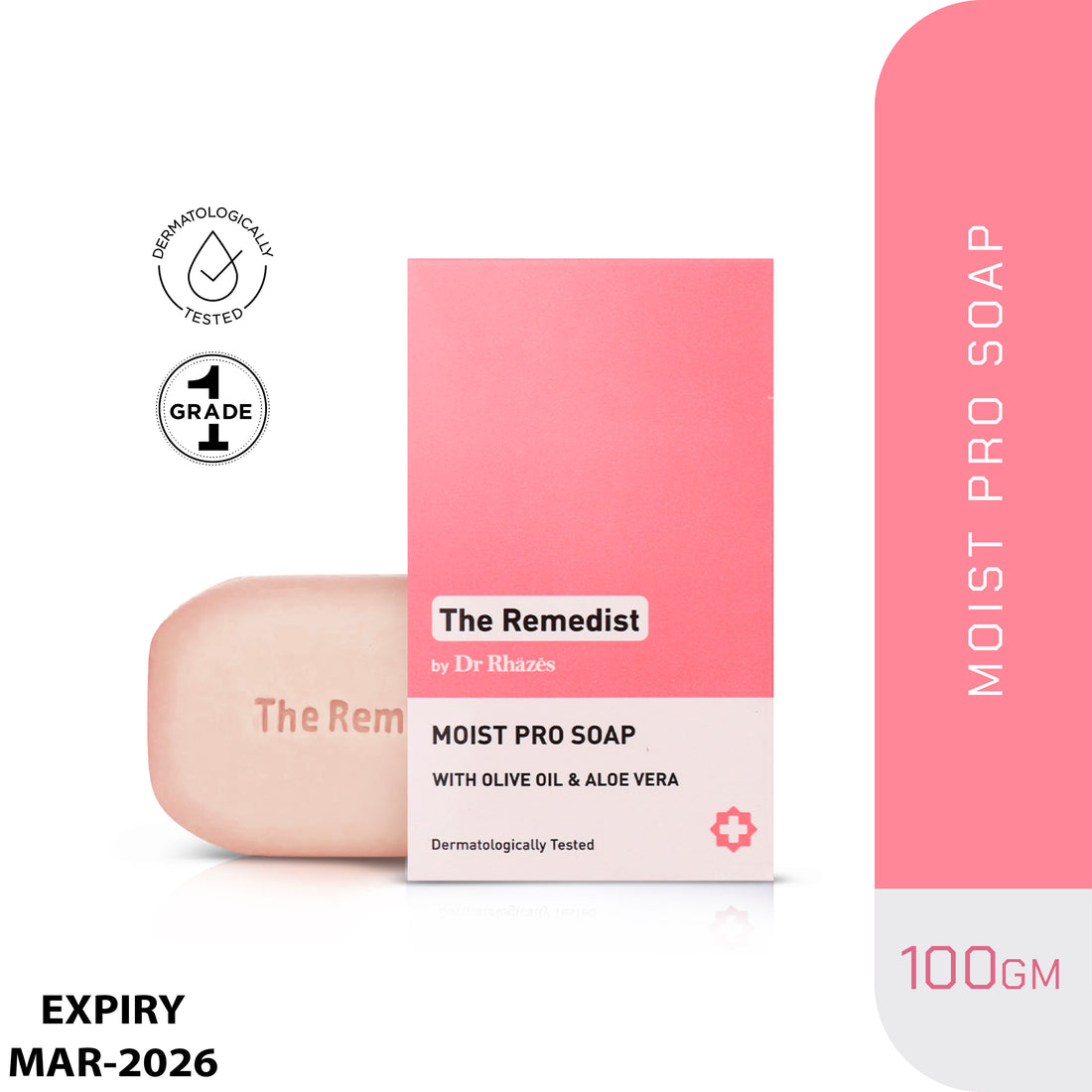 The Remedist by Dr. Rhazes Moist Pro Soap with Olive Oil & Aloevera (100gm)