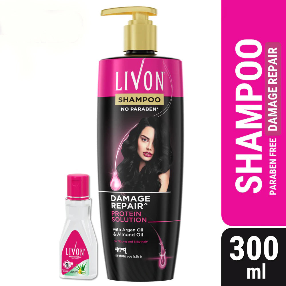 Livon Damage Repair Protein Shampoo 300ml & Livon Hair Serum 50ml