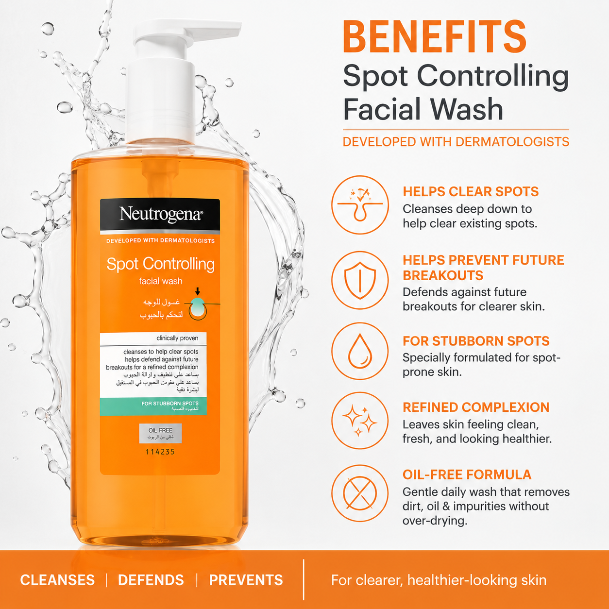Neutrogena Spot Controlling Facial Wash - (200ml)