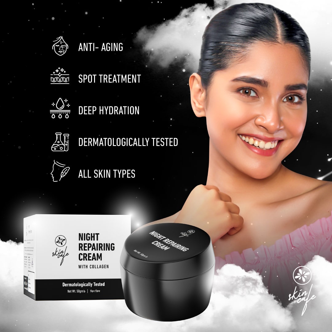 Skin Cafe Night Repairing Cream With Collagen (50gm)