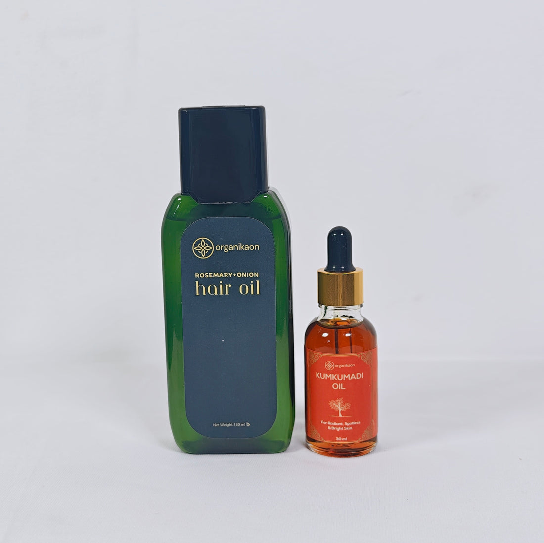 Organikaon Face & Hair Combo (Organikaon Kumkumadi Oil 30ml + Rosemary Plus Onion Hair Oil 150ml)