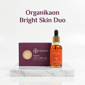 Organikaon Bright Skin Duo (Organikaon Kumkumadi Oil 30ml + Saffron Goat Milk Soap 100gm)