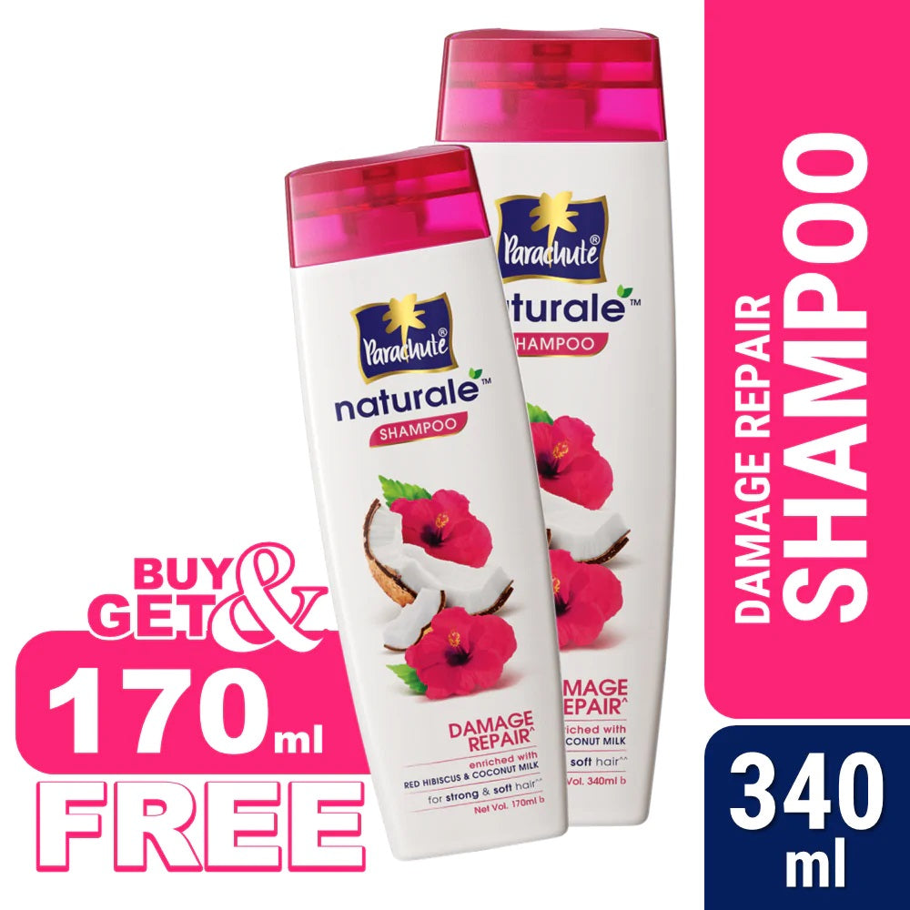 Parachute Naturale Shampoo Damage Repair 340ml (Get 170ml Shampoo Free)