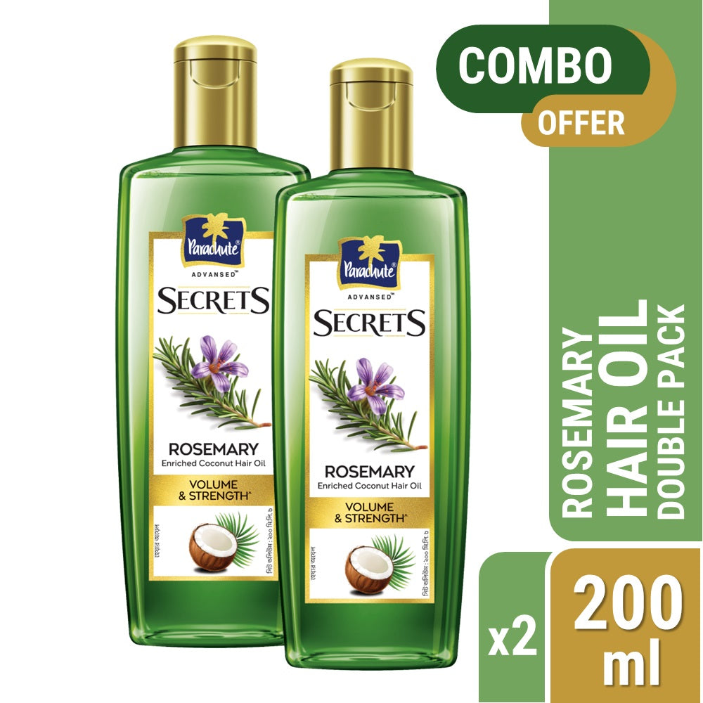 Parachute Advansed Secrets Rosemary Hair Oil (200ml) - Pack of 2
