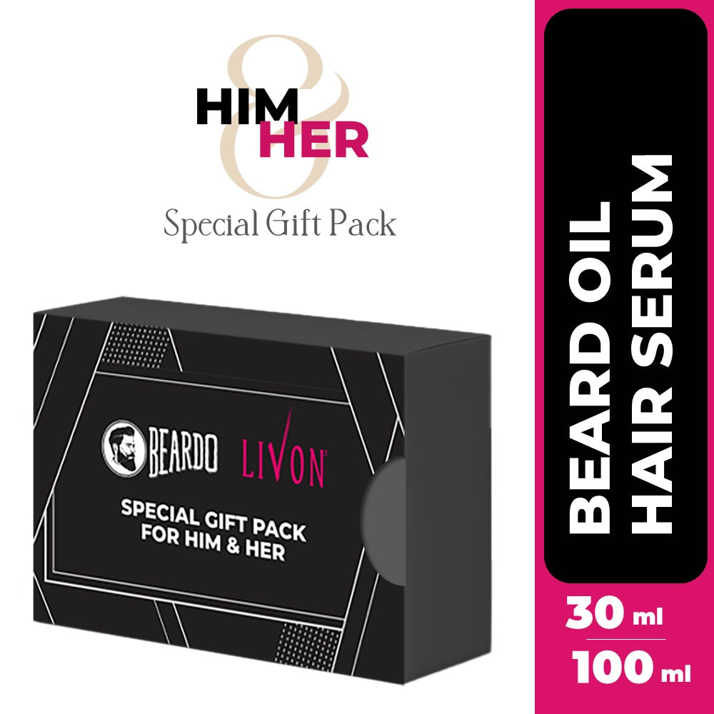 Beardo Special Gift Pack - Beardo GodFather Beard Oil 30ml & Livon Hair Serum 100ml