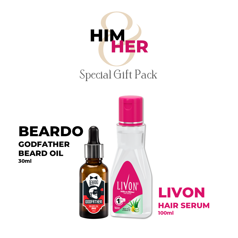 Beardo Special Gift Pack - Beardo GodFather Beard Oil 30ml & Livon Hair Serum 100ml