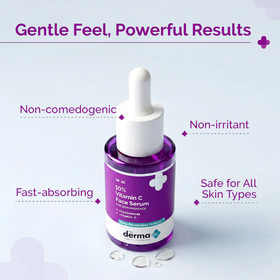 The Derma Co 10% Vitamin C Face Serum for Skin Radiance 30ml features