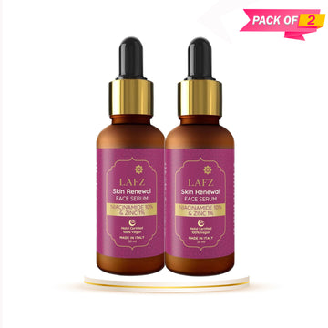 Lafz Skin Renewal Face Serum (30ml) - Niacinamide 10% & Zinc 1% (Pack of 02)