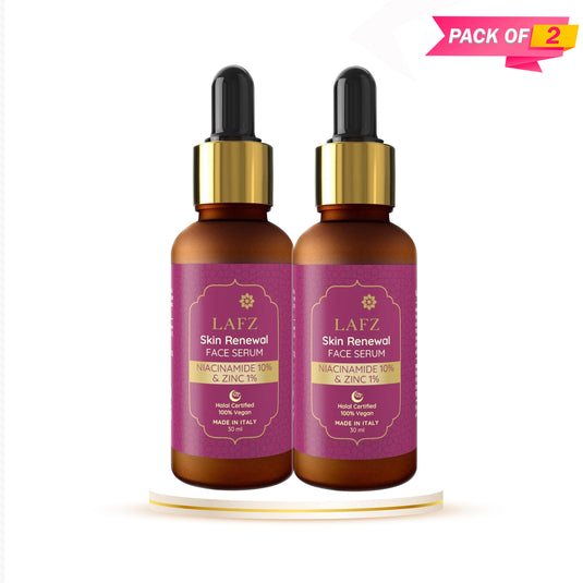 Lafz Skin Renewal Face Serum (30ml) - Niacinamide 10% & Zinc 1% (Pack of 02)