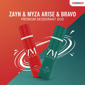 Zayn & Myza Premium No Alcohol Perfume for Men 160ml - Arise & Bravo (Combo)