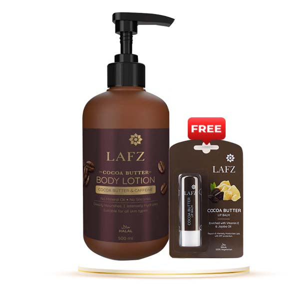 Lafz Cocoa Butter Body Lotion 500ml (Free Lafz Cocoa Butter Lip Balm 4.5gm)