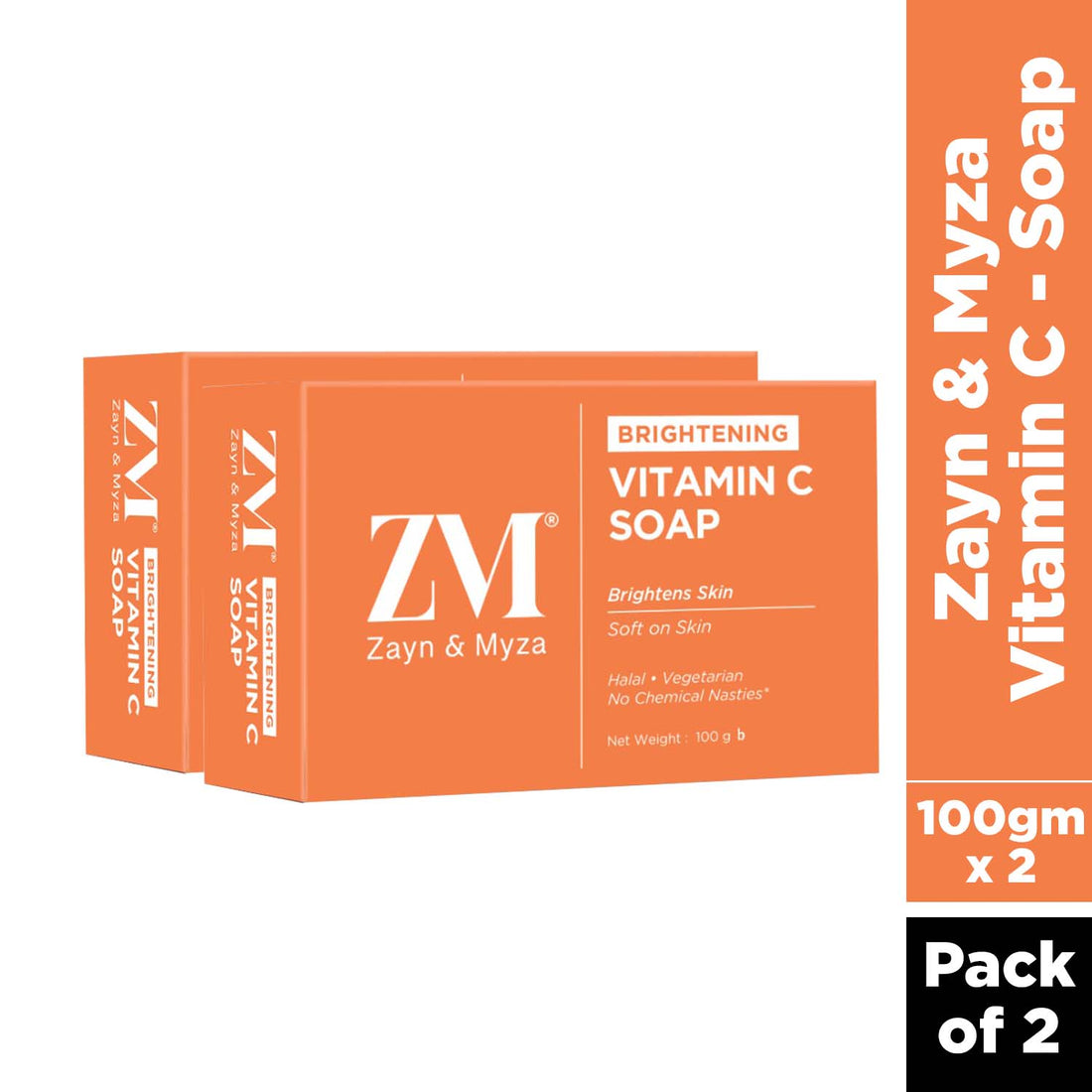 Zayn & Myza Vitamin C Soap (100gm) - Pack of 02