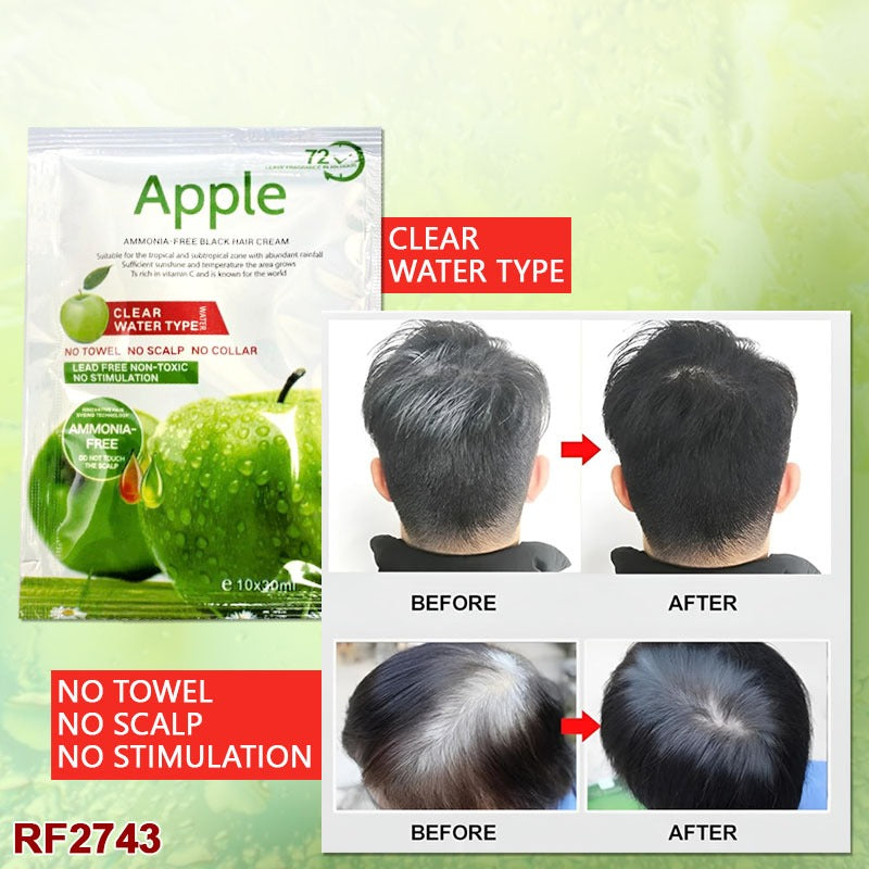 Apple Hair Dye Cream Shampoo (Black) 30ml