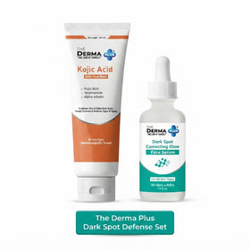 The Derma Plus Dark Spot Defense Set (Kojic Acid Daily Facewash 100ml + Dark Spot Correcting Glow Face Serum 30ml)