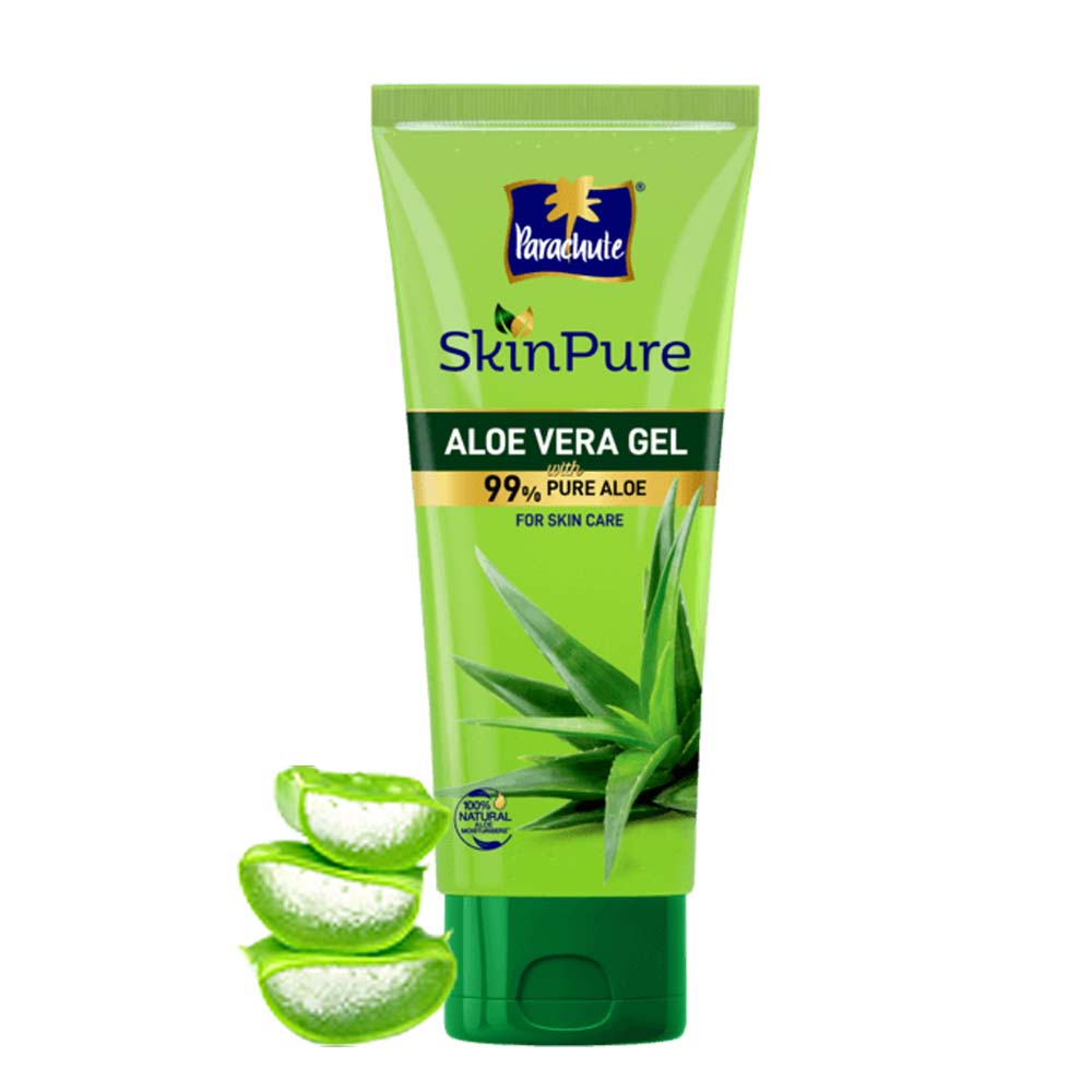 Parachute SkinPure Aloe Vera Gel , 99% Pure Aloe, For Soft, Moisturized & Hydrated Skin, Heals, Repairs, Protects Skin, 8h moisturization, Soothes Sunburn, All Skin Types (50ml)
