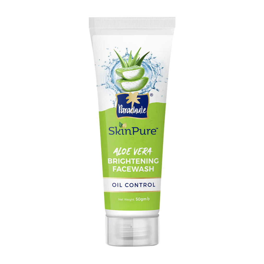 Parachute SkinPure Aloe Vera Brightening Facewash with Green Tea, Oil Control, Bright & Glowing Skin, All Skin Types, No Parabens, Sulphate