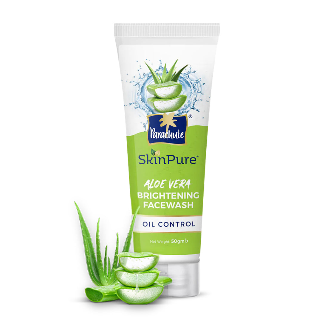 Parachute SkinPure Aloe Vera Brightening Facewash with Green Tea, Oil Control, Bright & Glowing Skin, All Skin Types, No Parabens, Sulphate