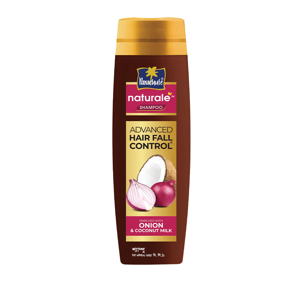 Parachute Naturale Advanced Hair Fall Control Shampoo with Onion & Coconut Milk, For Strong & Thick Hair, Reduces Hair Fall, Paraben Free, 100% Vegan, All Hair Types