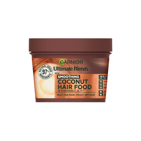 Garnier Ultimate Blends Smoothing Coconut Hair Food + Vitamin C,E,F Multi-Use Mask 400ml