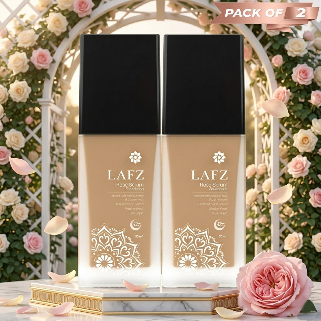 Lafz Rose Serum Foundation (30ml) - Pack of 02