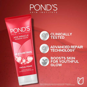 Ponds Age Miracle Ultimate Youth Hexyl Retinol Facial Foam - 90gm
