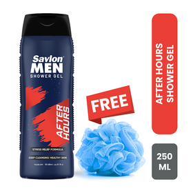 Savlon Men After Hours Shower Gel 250ml (Free Lofah)