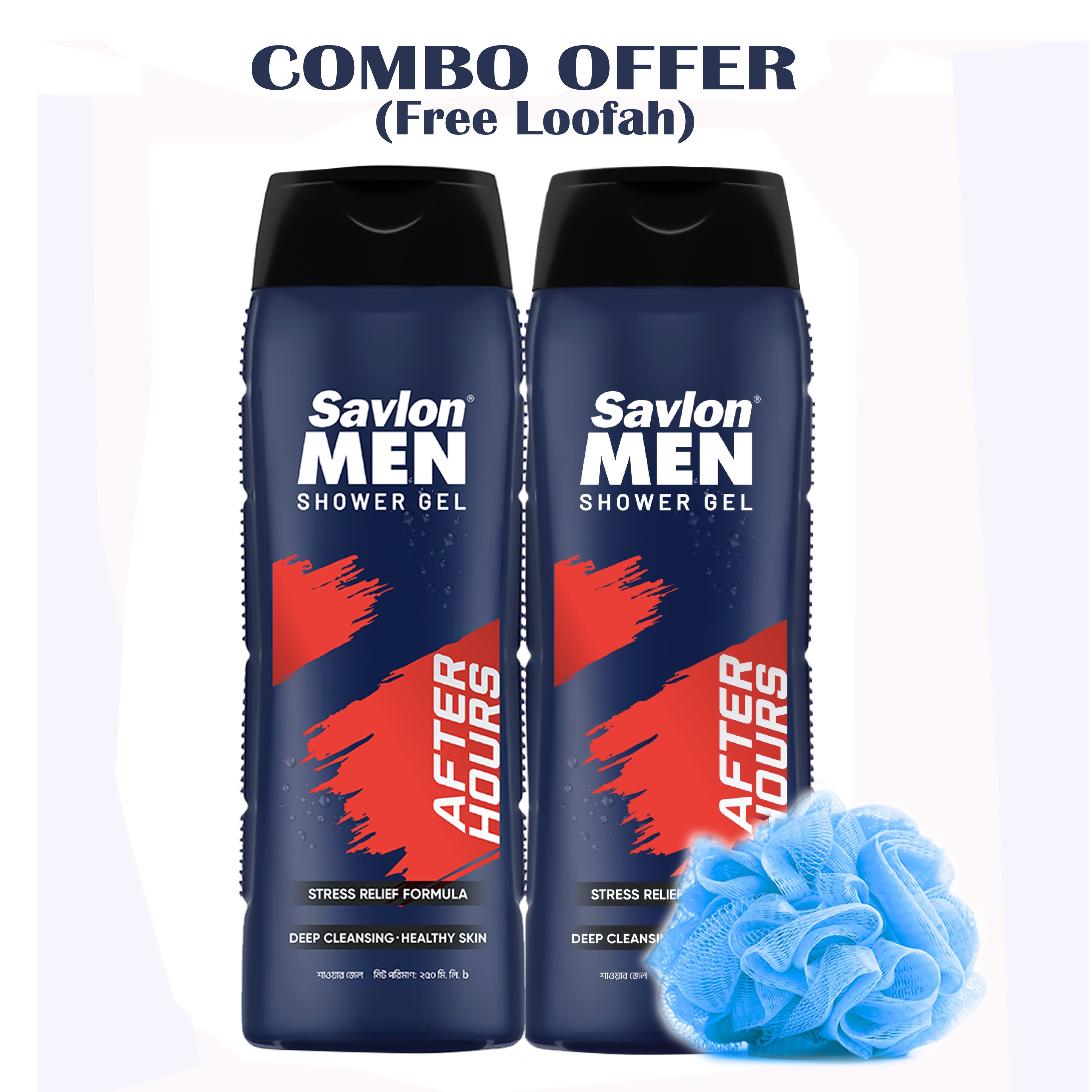 Savlon Men After Hours Showergel (Free Loofah) 250ml (Combo)