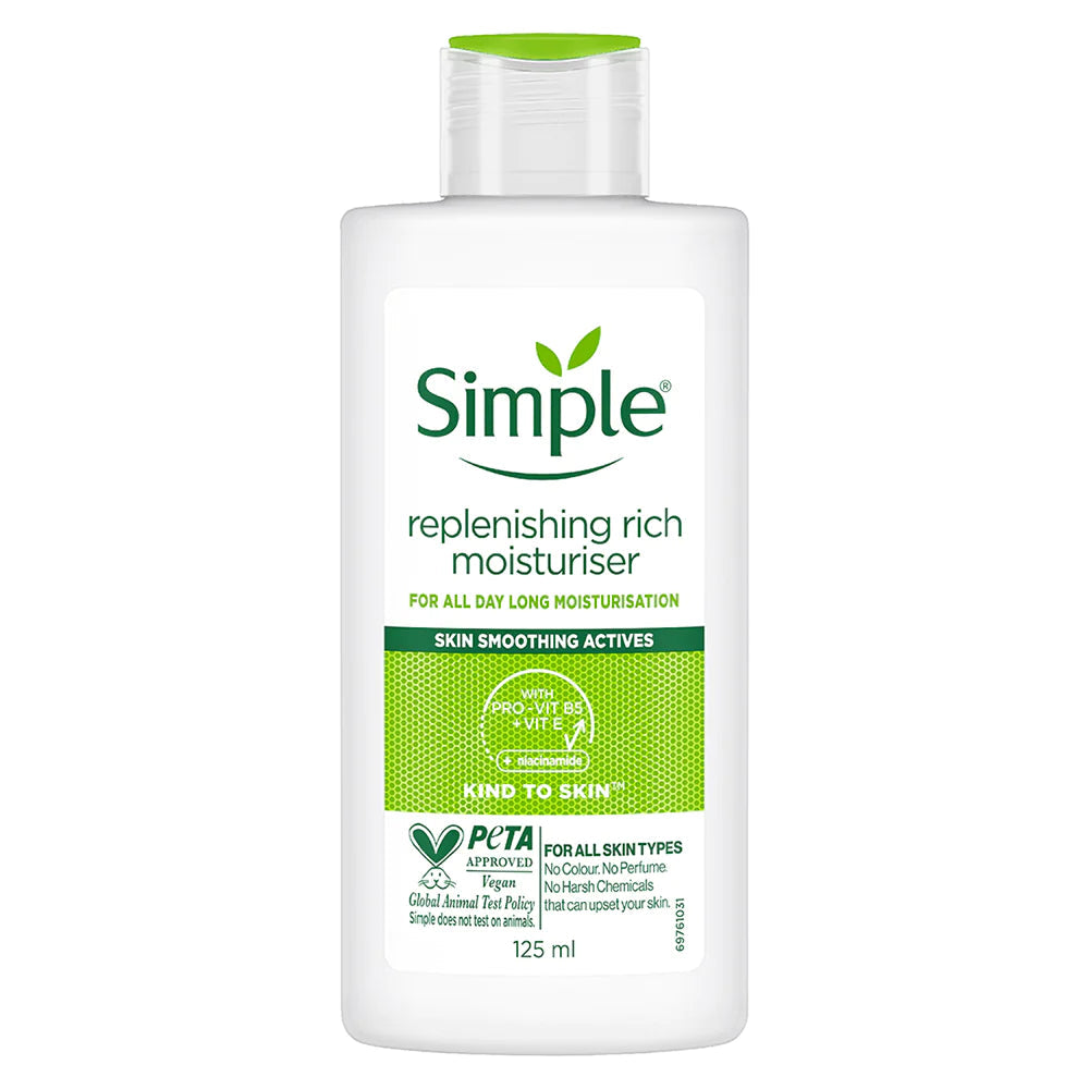 Simple Kind To Skin Replenishing Rich Moisturiser with Vitamin B5+E & Niacinamide (125ml)