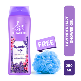 SKINZEN Lavender Haze Shower Gel 250ml (Free Loofah)