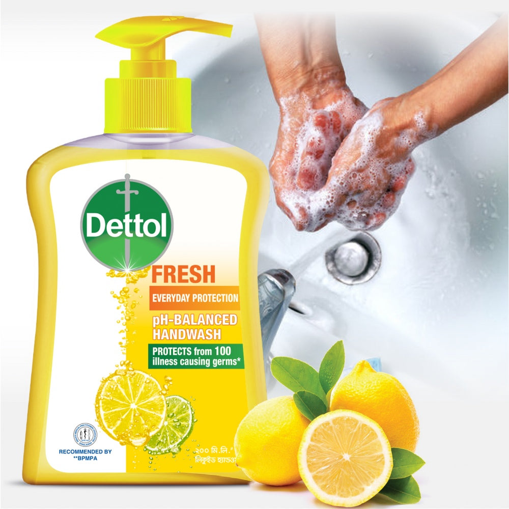 Dettol Fresh pH-Balanced Liquid Handwash Pump (200ml)