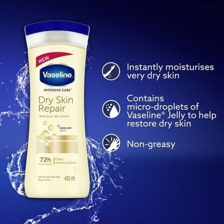 Vaseline Intensive Care Dry Skin Repair 72h Moisturisation Body Lotion (400ml)