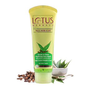 Lotus Herbals Neemwash Neem and Clove Ultra-Purifying Face Wash With Active Neem Slices