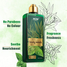 Wow Skin Science Tea Tree and Mint Foaming Body Wash (250ml)