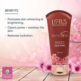 Lotus Herbals Dermo Spa Japanese Sakura Skin Whitening Face Wash (80gm)