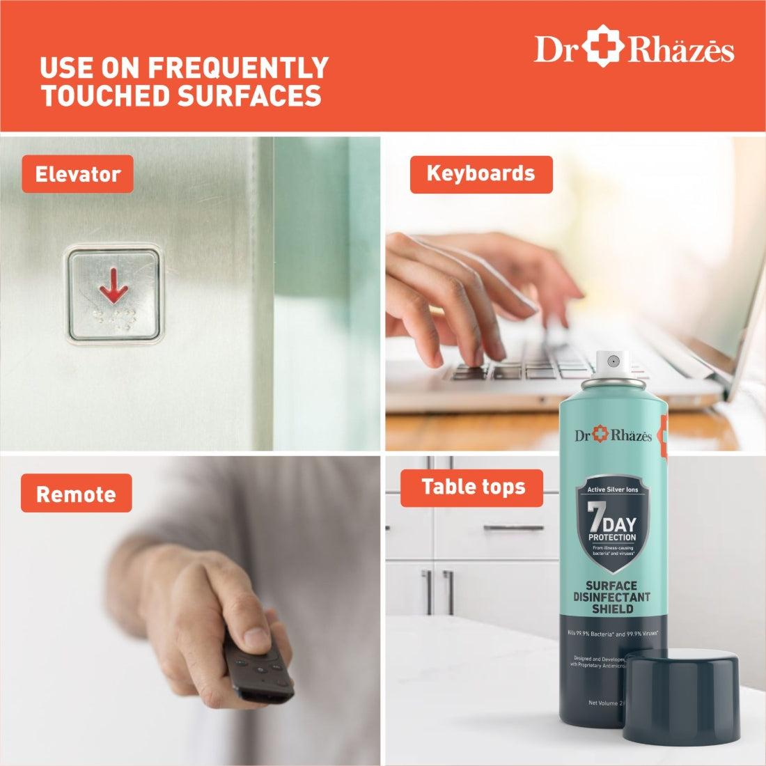 Dr Rhazes 7 Day Surface Disinfectant Shield