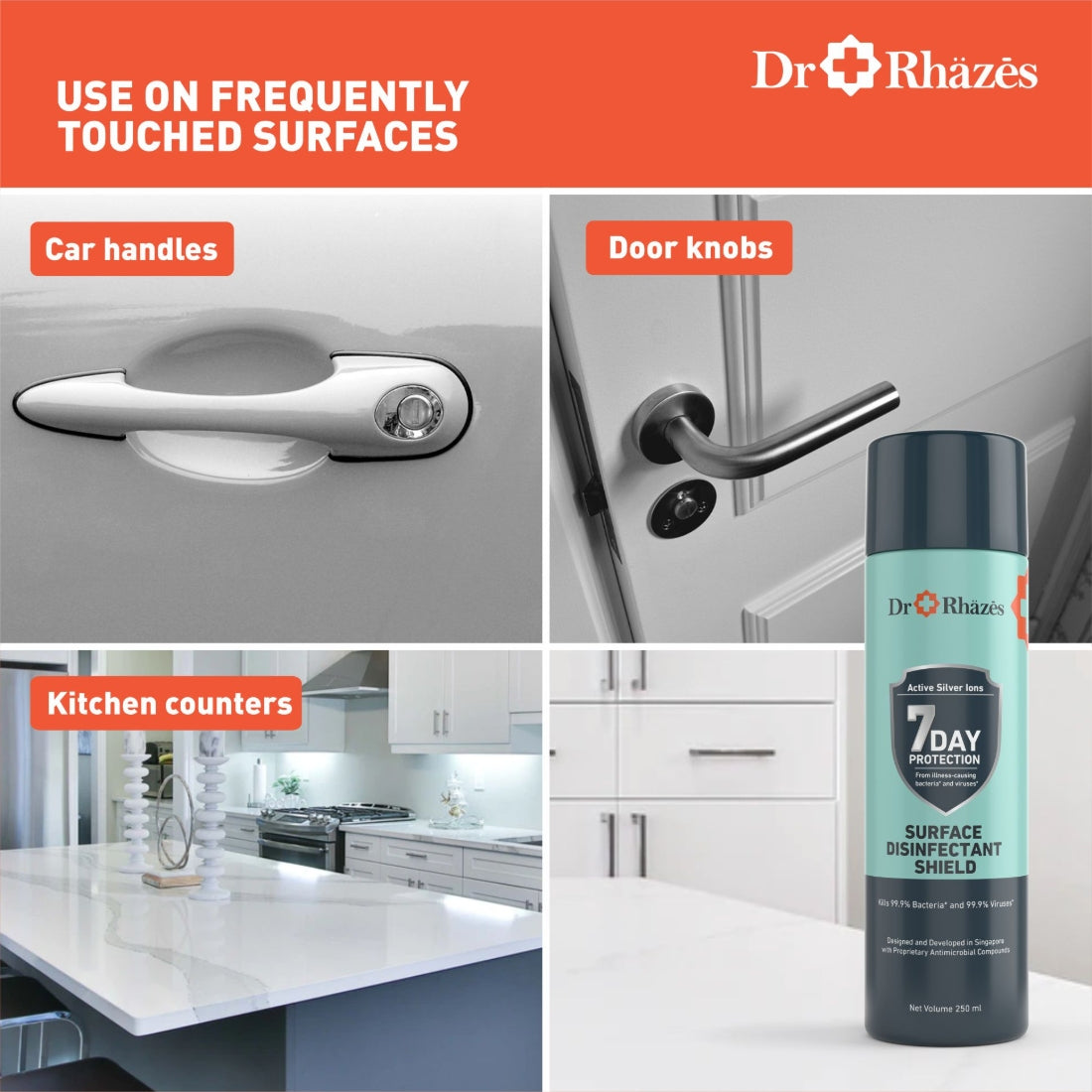 Dr Rhazes 7 Day Surface Disinfectant Shield