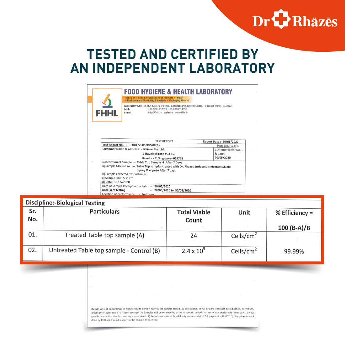 Dr Rhazes 7 Day Surface Disinfectant Shield